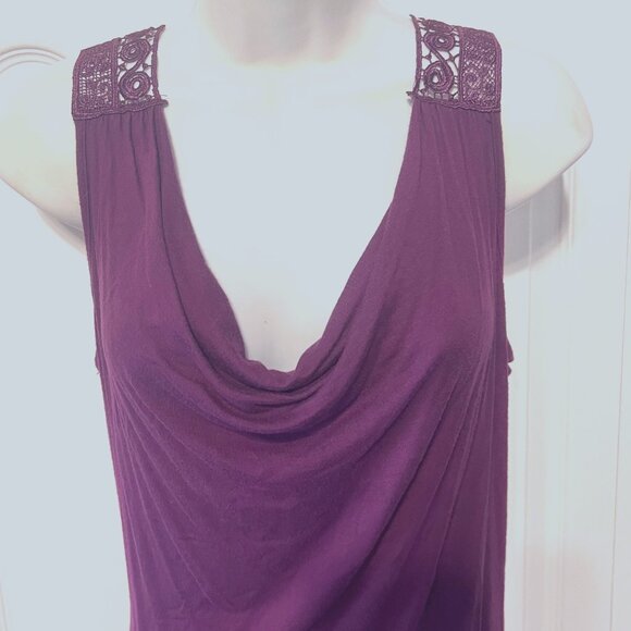 Bluheaven-Women's Med. Ruching Sides Pull On Embroidered Back/Cowl Neck-Cut out - Picture 3 of 15